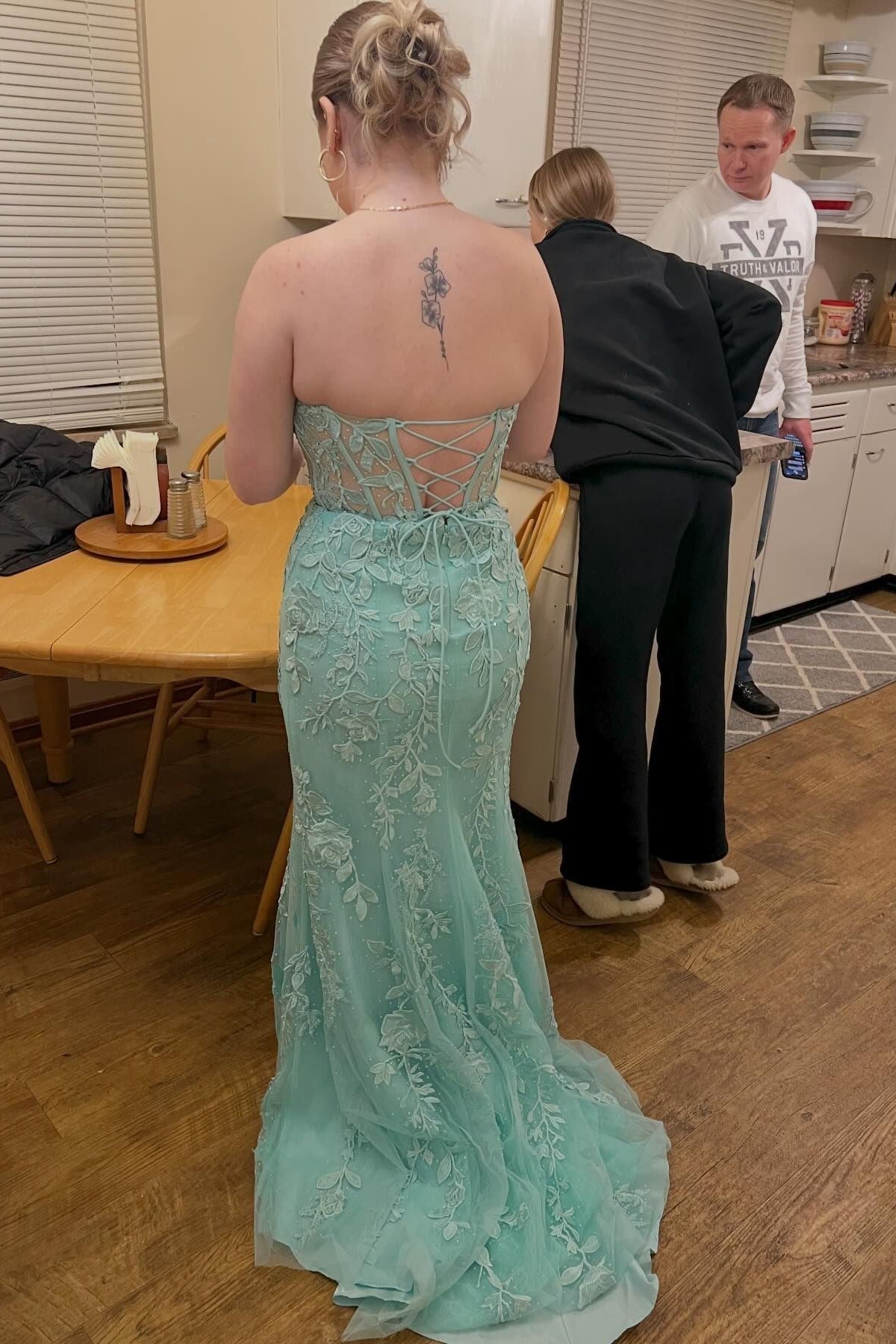 Sweetheart Black Lace Mermaid Long Formal Dress