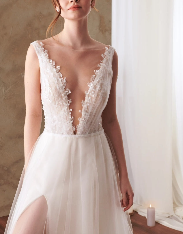 Wedding Gown Wedding Dress Bridal Gown Boho Bridal Gown Tulle Wedding Gown Lace Bridal Gown