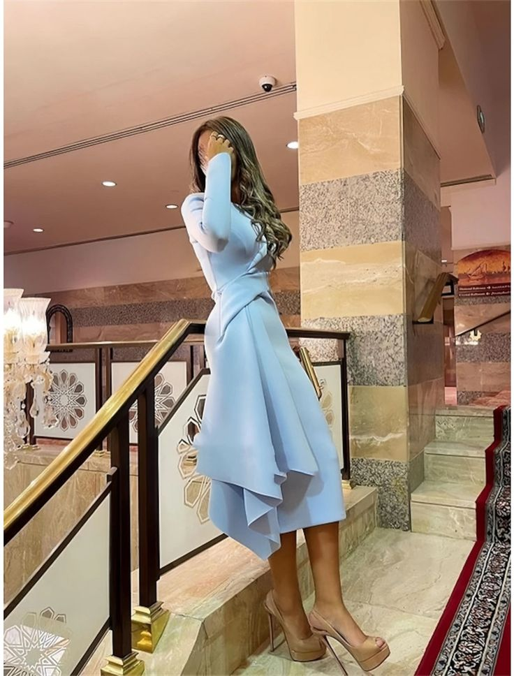 Sheath / Column Cocktail Dresses Elegant Midi-length Party Dress cc875
