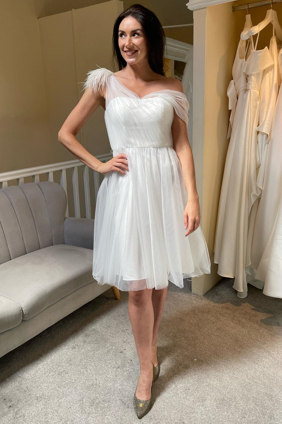 Asymmetrical Tulle A-Line Hen Party Dress