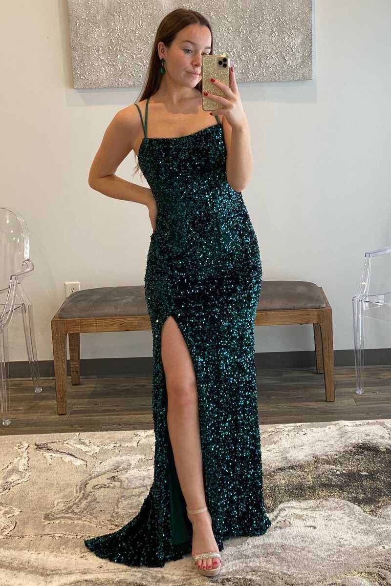 Fuchsia Sequins Mermaid Long Formal Dress