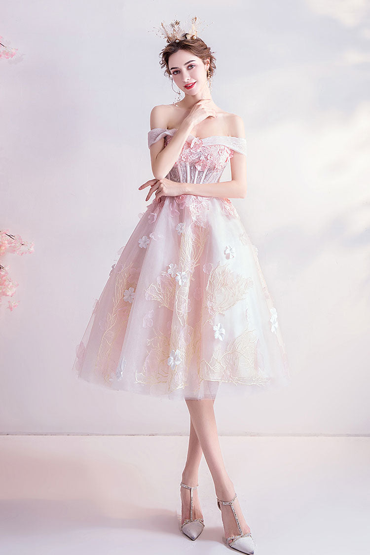 Pink sweetheart tulle lace short prom dress pink cocktail dress