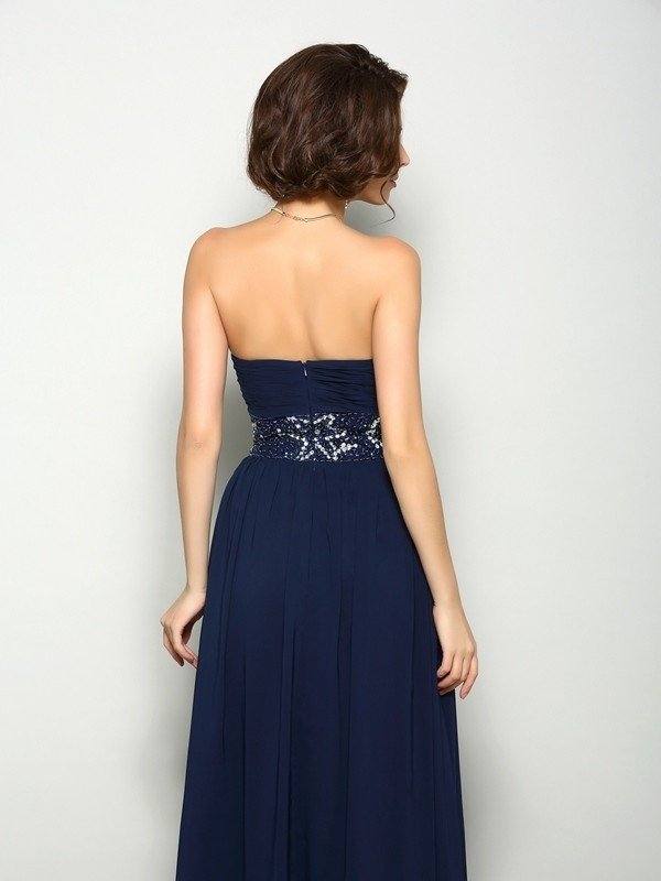 A-Line/Princess Sweetheart Beading Sleeveless Long Chiffon Mother of the Bride Dresses - RongMoon