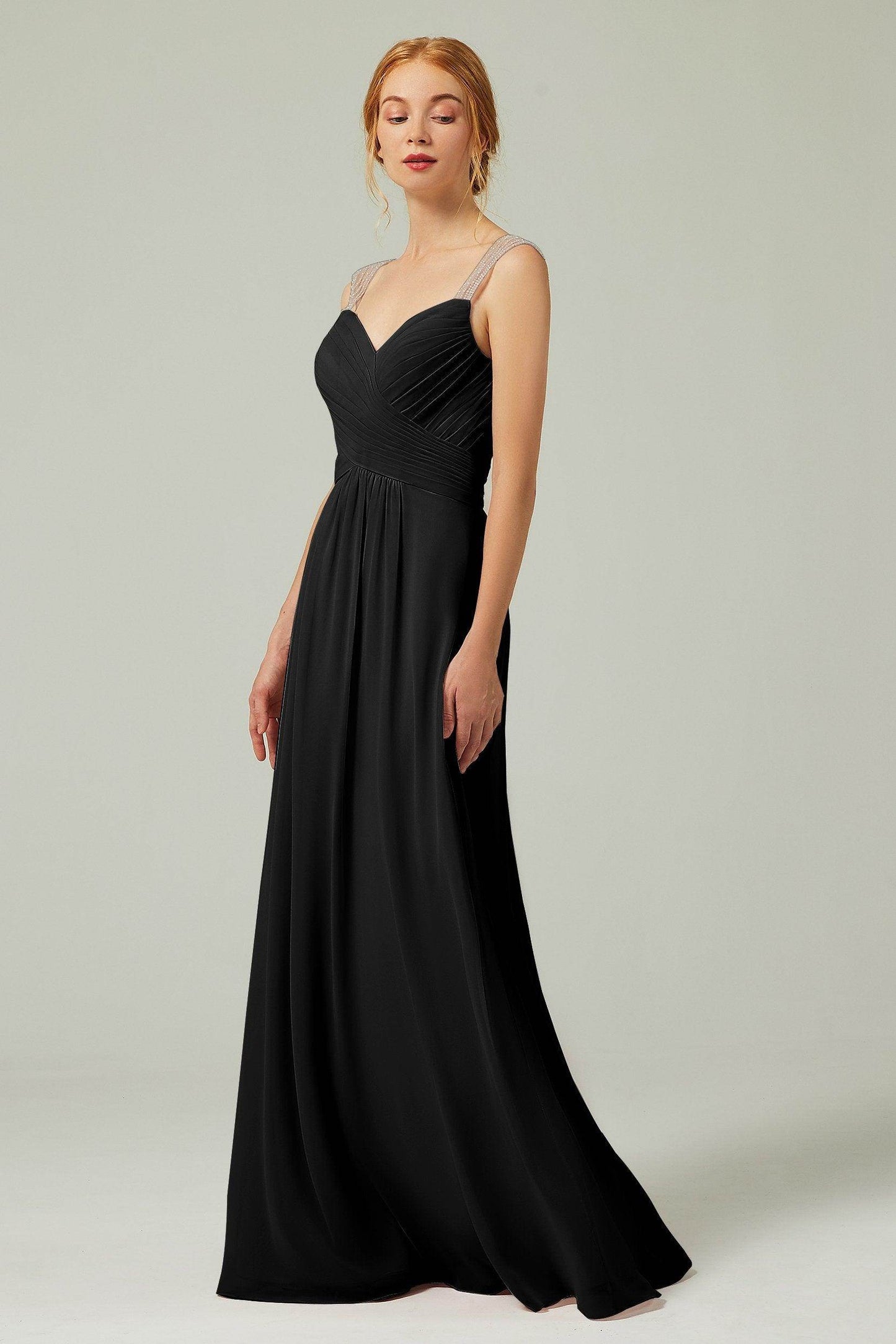 A-Line Floor Length Chiffon Bridesmaid Dress CB0316