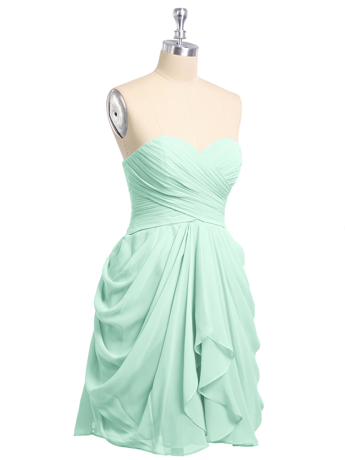 Sweetheart Neck Strapless Short Bridesmaid Dress Mint Green