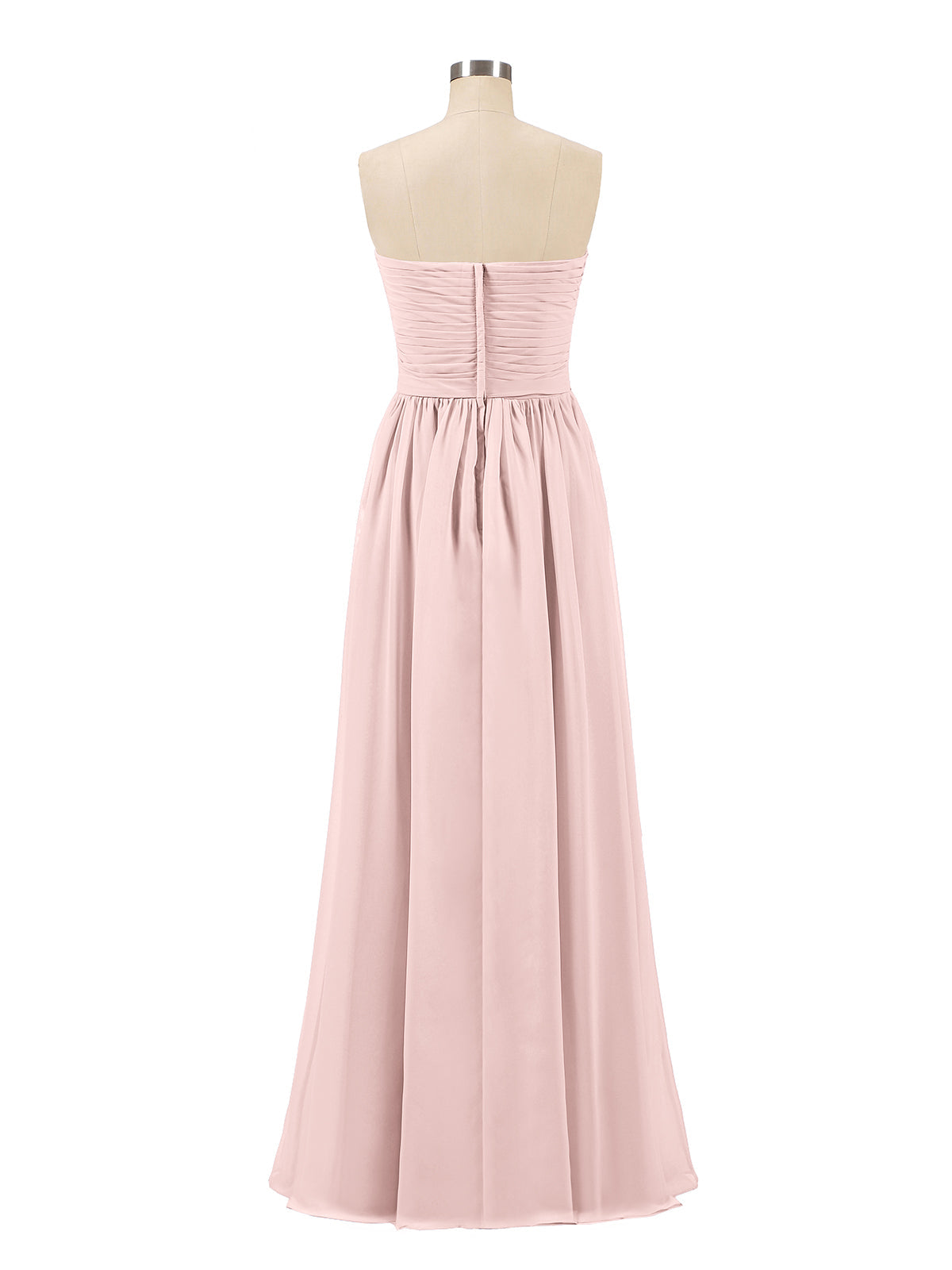 Chiffon Long Strapless Dress for Bridemaids Dusty Rose