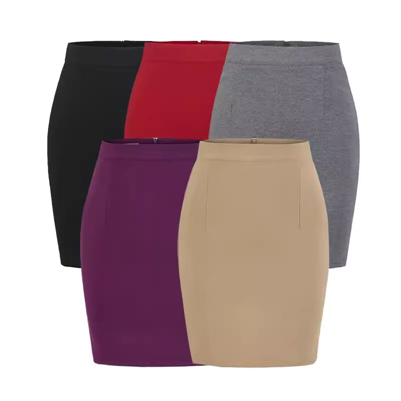 Women's summer high-waisted midi skirt with slits, flattering hips, and a flattering design. Suitable for summer and casual wear. 11423