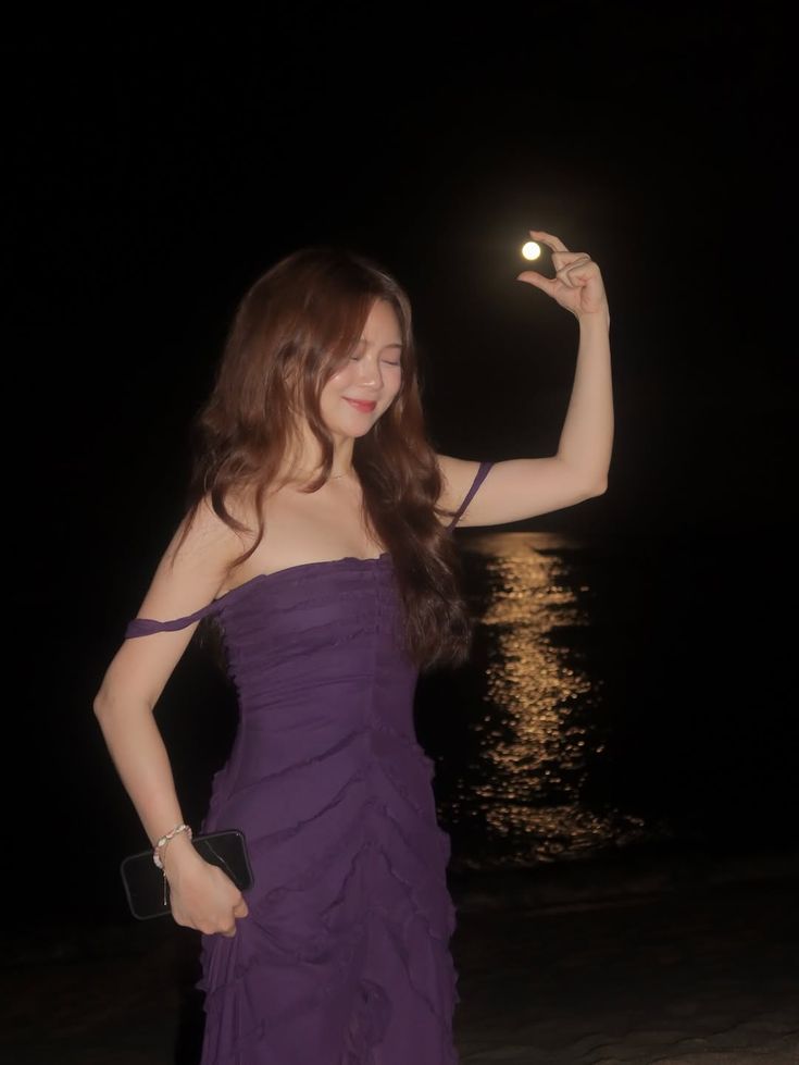 Elegant Deep Purple Slim-Fit Off-the-Shoulder High-Slit Ruched Texture Chiffon Long Prom Dress Evening Dress cc5212