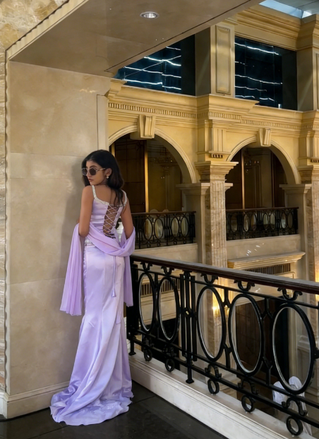 Vintage Purple Mermaid Square Neck Spaghetti Strap Satin Long Prom Dress Evening Dress cc5437