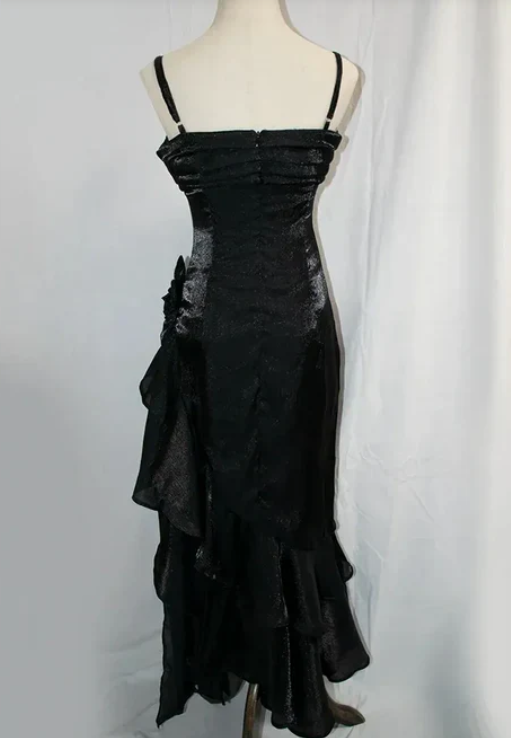 Elegant Chiffon Prom Dress Sheath Evening Gown Party Dress Spaghetti Strap Formal Dress HZ1024