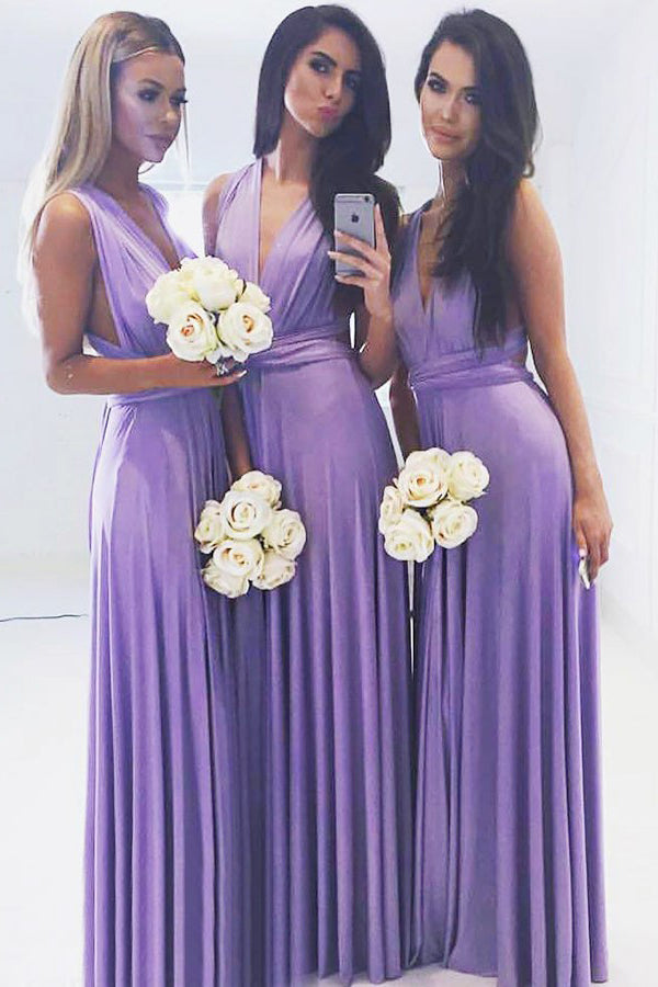 A-Line/Princess Chiffon Floor-Length Sleeveless Bridesmaid Dresses