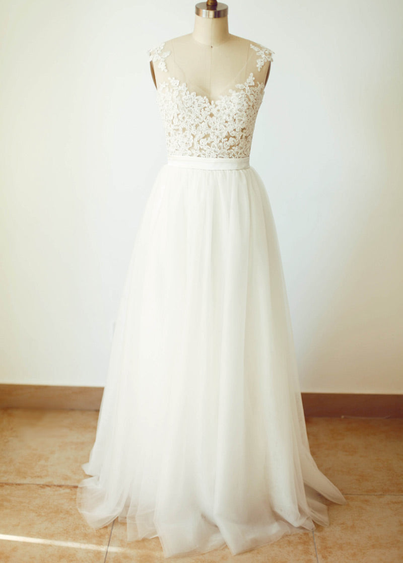 Floor-Length A-Line/Princess Sweetheart Wedding Dresses
