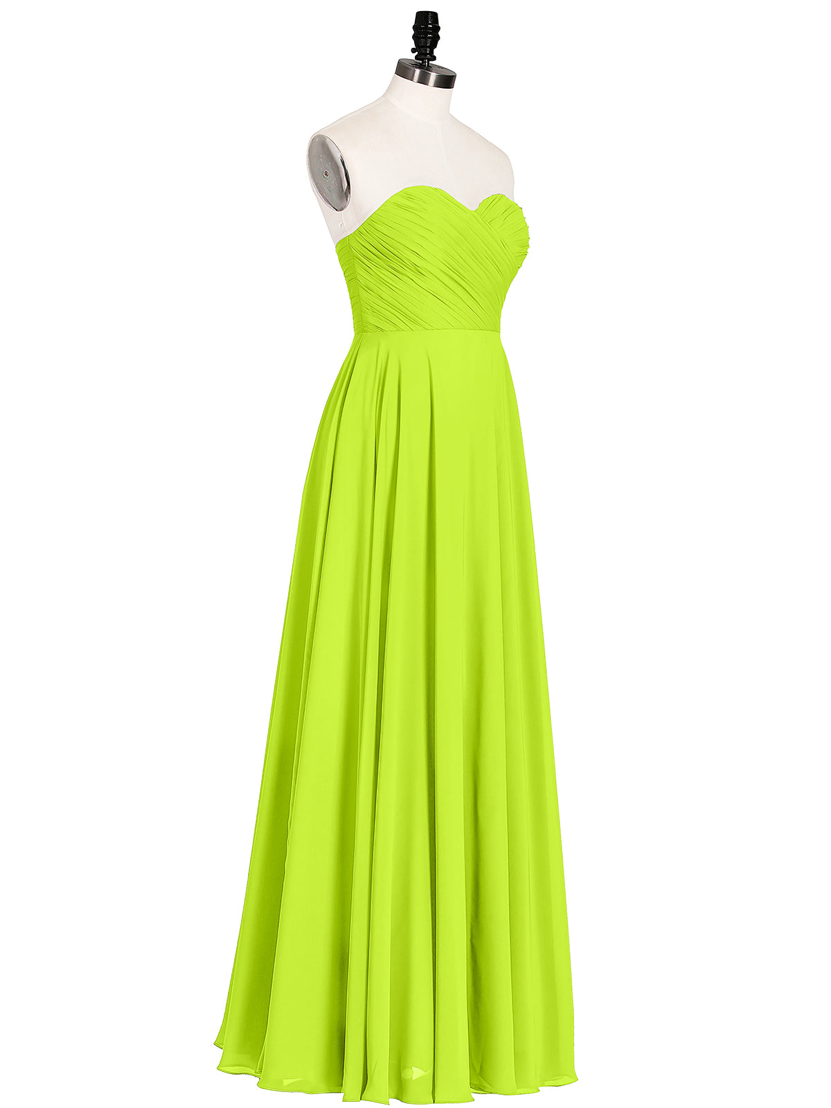 Strapless Sweetheart Maxi Bridesmaid Dress-Lime Green