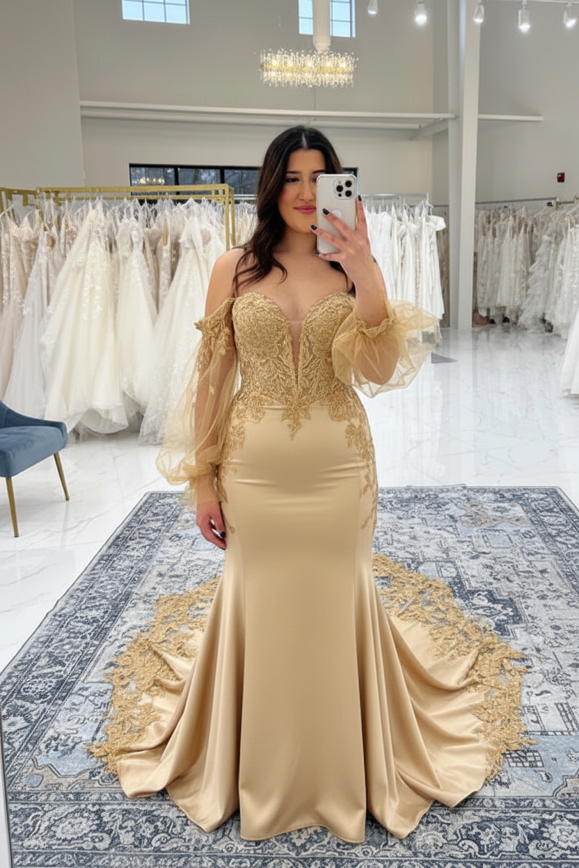 Beautiful Sweetheart Appliques Lace Mermaid Wedding Dresses
