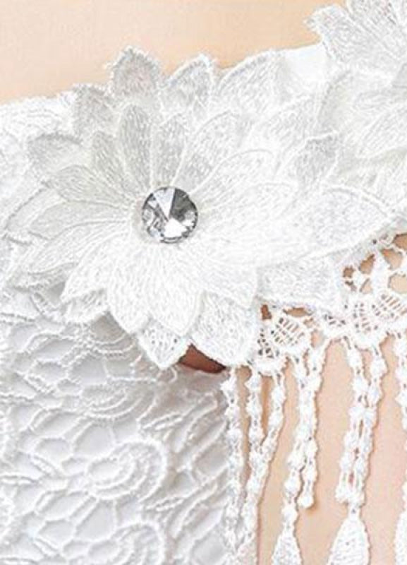 Ivory Wedding Dress Off The Shoulder Lace Ball Gown Beaded Floor Length Bridal Dress With Rhinestone