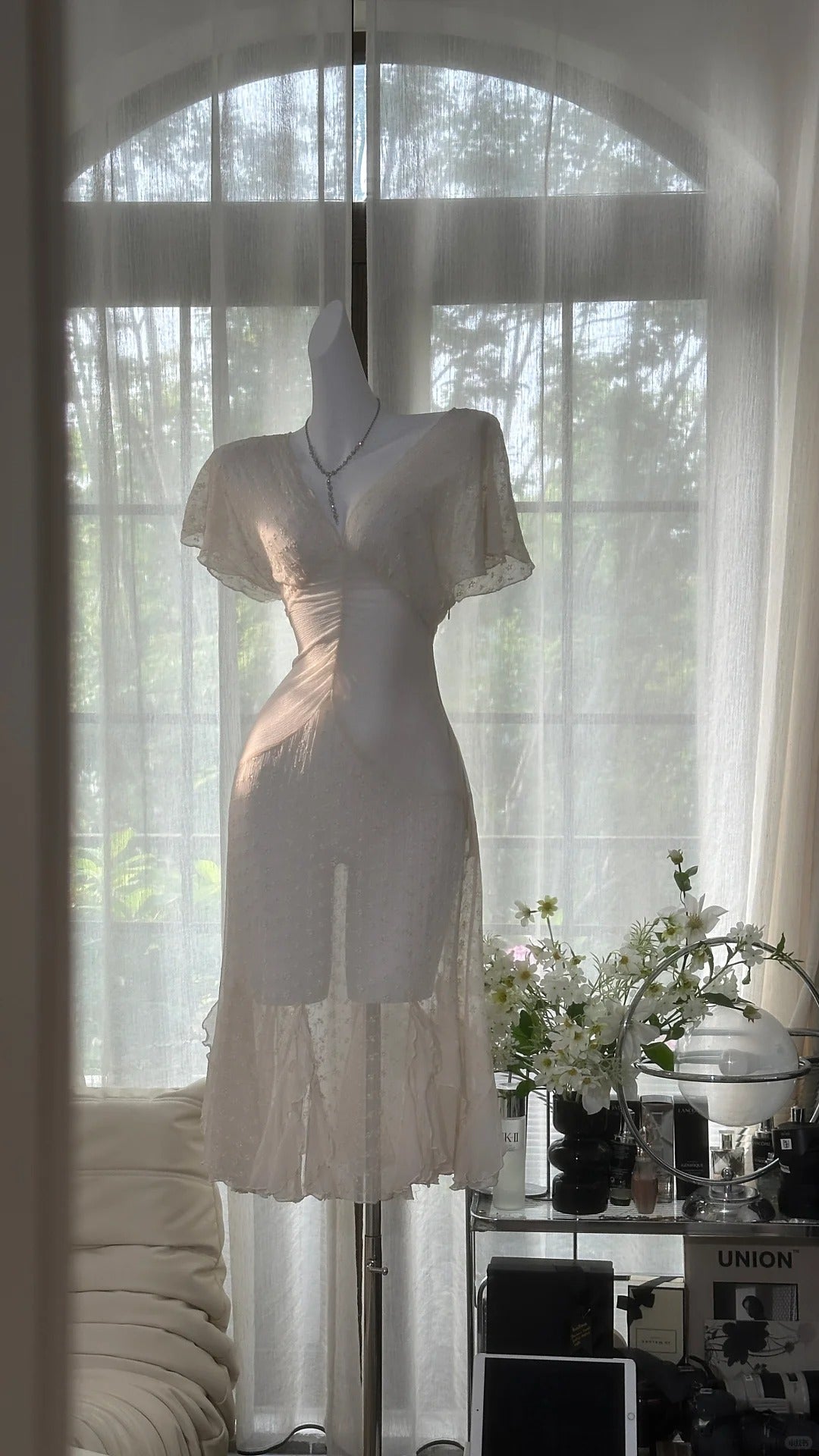Ivory Elegant Short Homecoming Dress Chiffon Ball Gown Evening Dress Party Dress gh4748