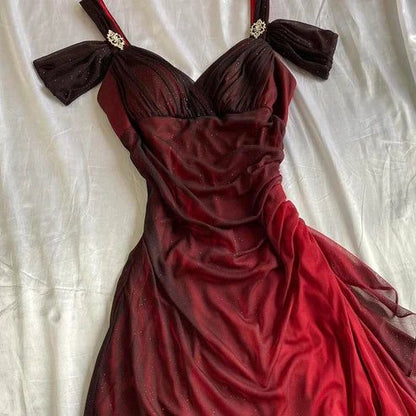 Vintage Shiny Beaded Chiffon Sheath Long Prom Dress Party Dress Evening Dress HZ1024