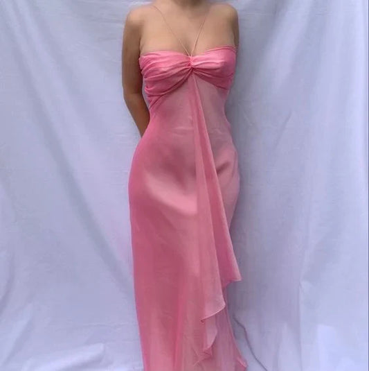 Aimishang Elegant Gowns Evening Dresses Pink Sheath Long Prom Dresses Sweet Formal Party Dress Prom Dress Stores