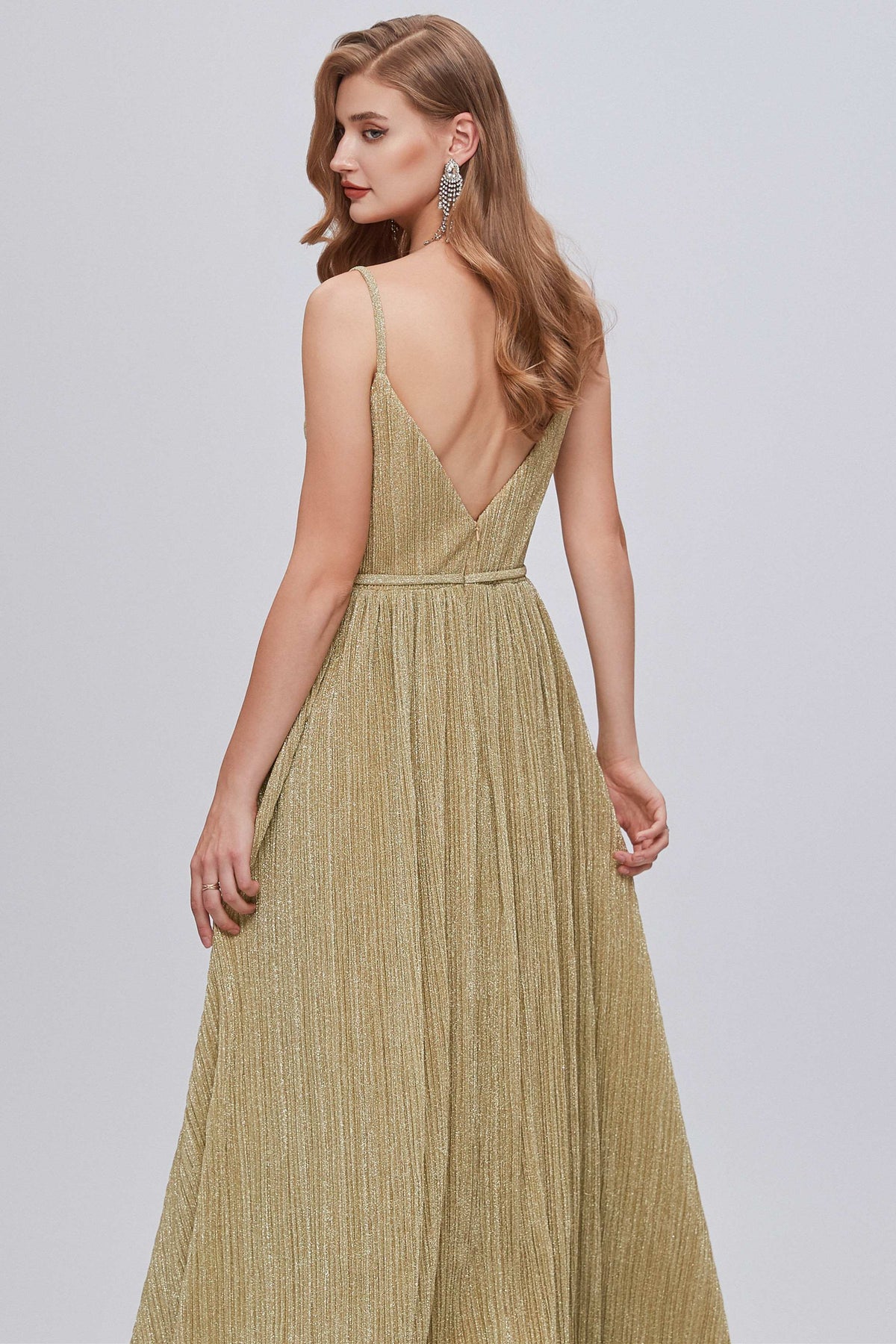 Sexy V-Neck Backless A-Line Long Formal Dress