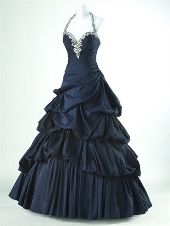 New Retro-Style Long Satin Ball Gown gh6883