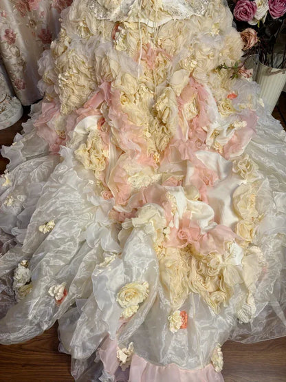 Gorgeous Strapless Ruffles Sweet 16 Quinceanera A-Line Evening Dress Ball Gown HZ1024