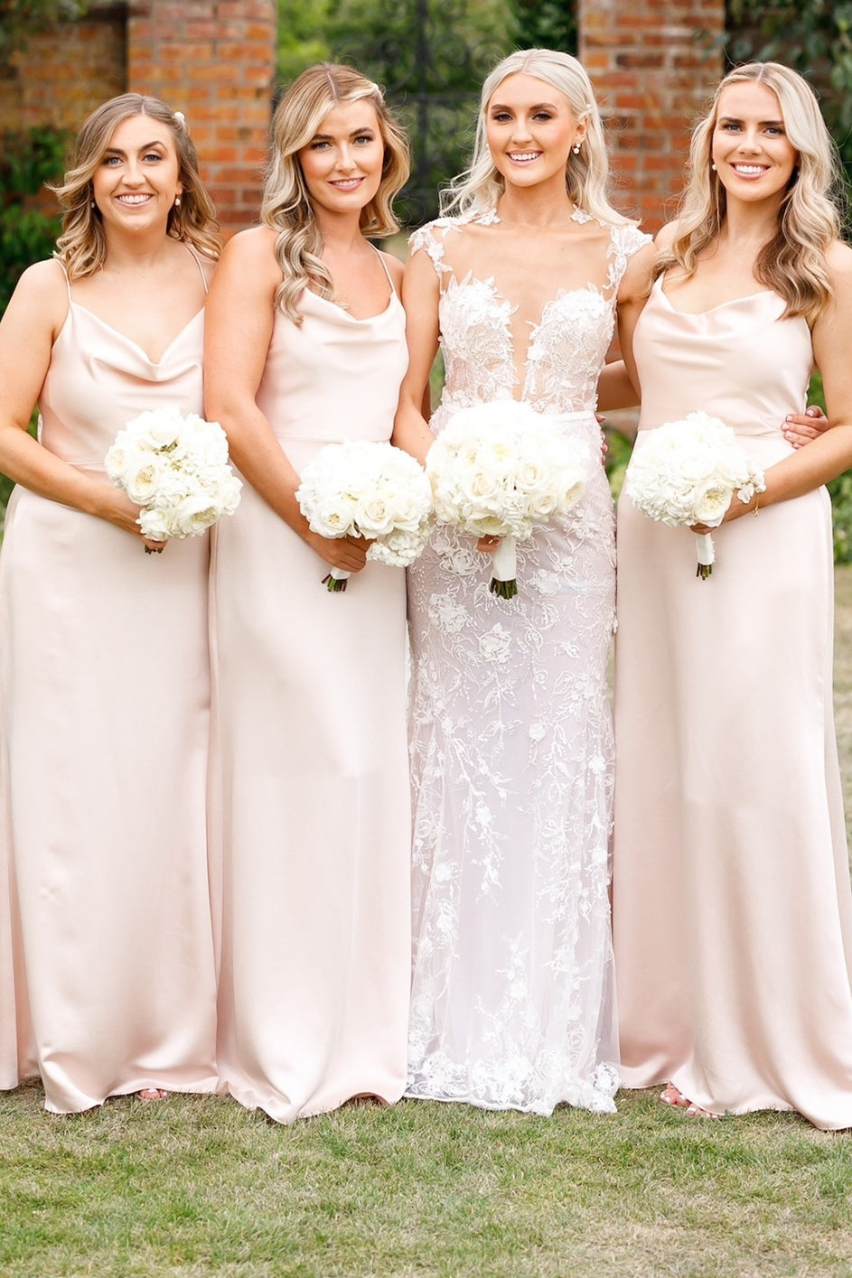 Champagne Cowl Neck Spaghetti Strap Long Dress
