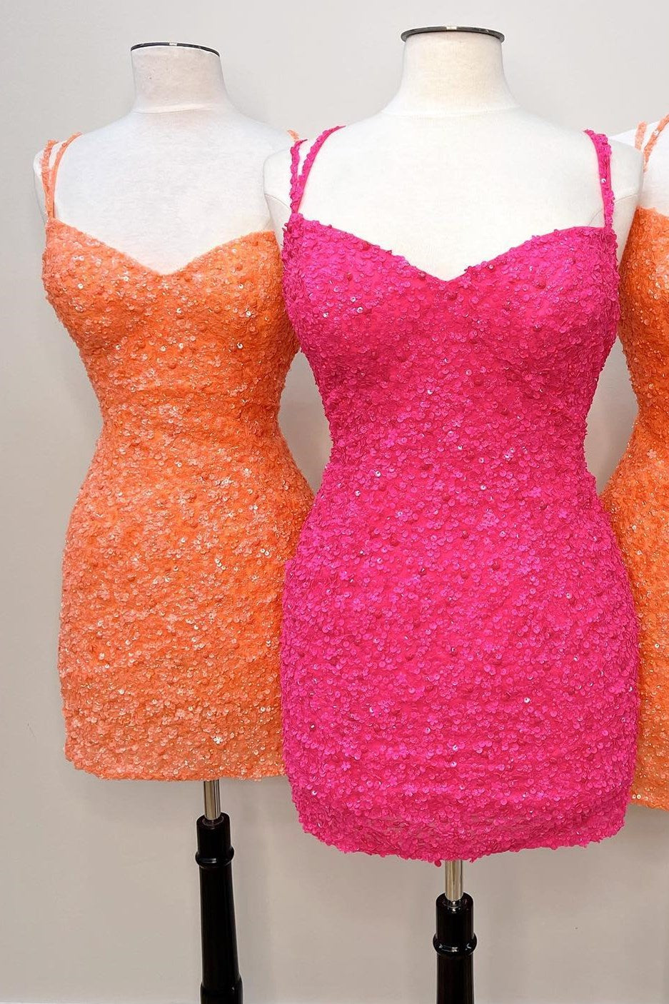 Pink Sequin Sweetheart Bodycon Homecoming Dress