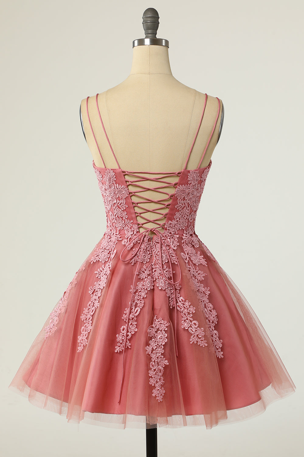 Floral Appliques V-Neck A-Line Short Homecoming Dress