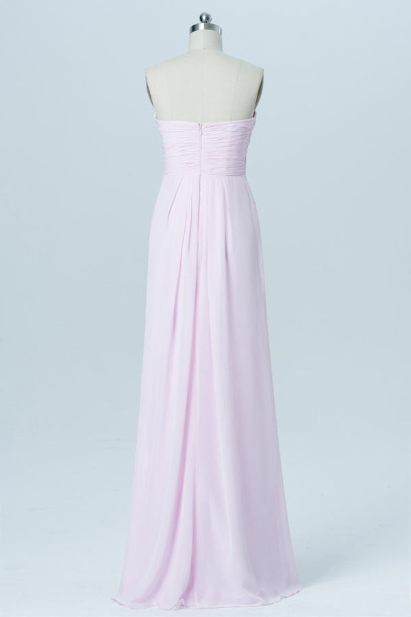 Light Pink Sweetheart Twist-Front Bridesmaid Dress