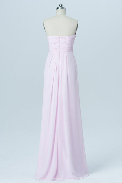 Light Pink Sweetheart Twist-Front Bridesmaid Dress