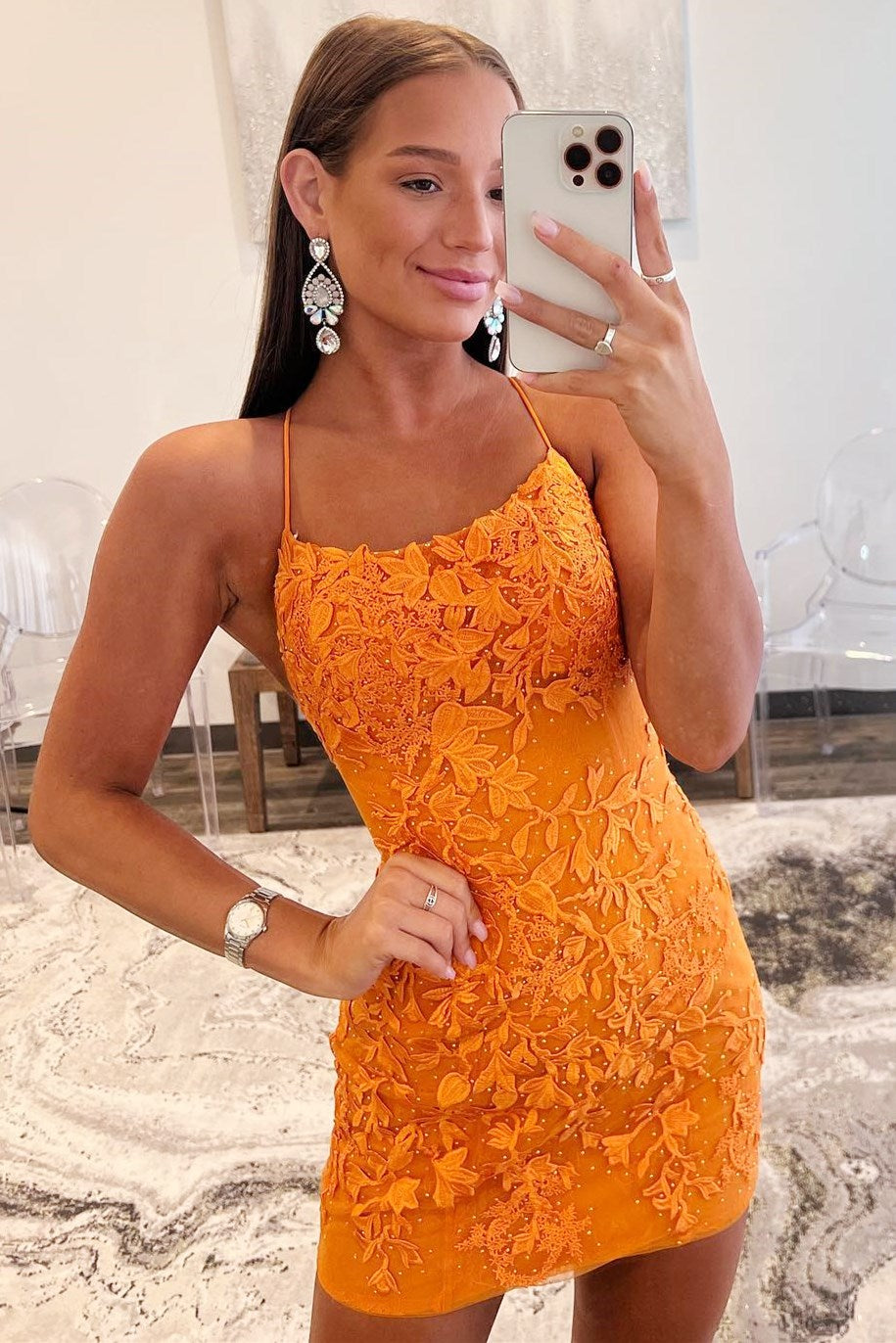 Red Lace Appliques Bodycon Mini Party Dress