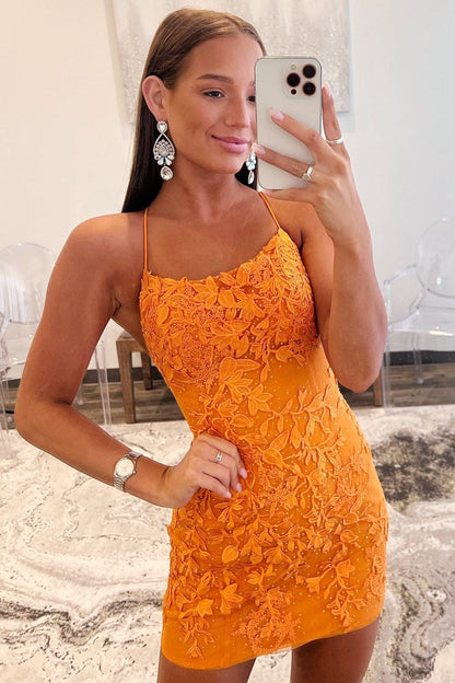 Red Lace Appliques Bodycon Mini Party Dress