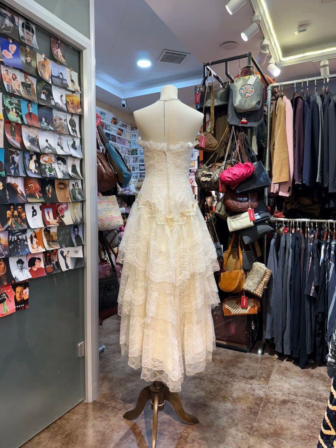 Sweet Ivory Heart-Shaped Neckline Embroidered Layered Lace Prom Dress Evening Dress cc5310