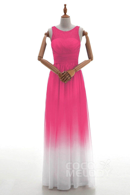 Sheath Floor Length Chiffon Lace Bridesmaid Dress Formal Dresses BD160002