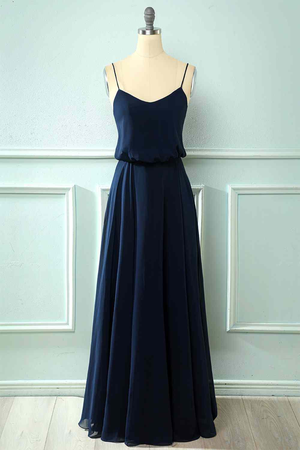 Light Purple Chiffon Straps Bridesmaid Dress