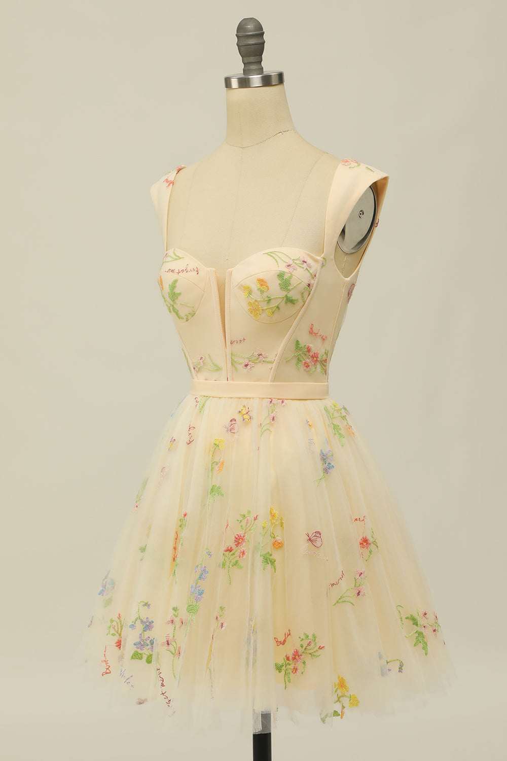 Floral Embroidery Sweetheart A-Line Short Party Dress
