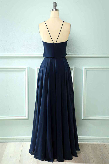 Light Purple Chiffon Straps Bridesmaid Dress