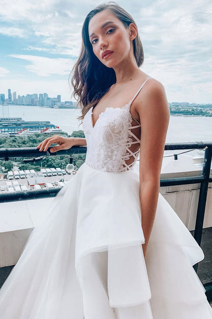 White sweetheart tulle lace long prom dress tulle formal dress
