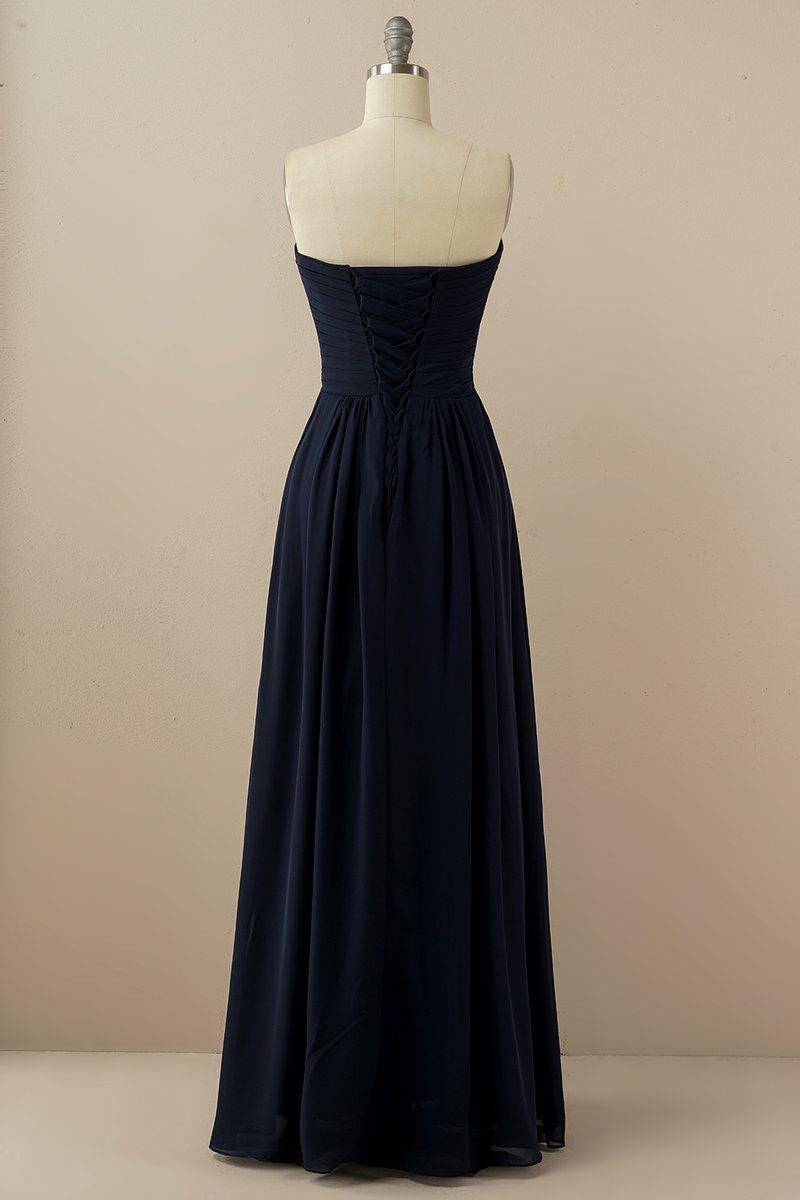 Burgundy Sweetheart Chiffon Bridesmaid Dress