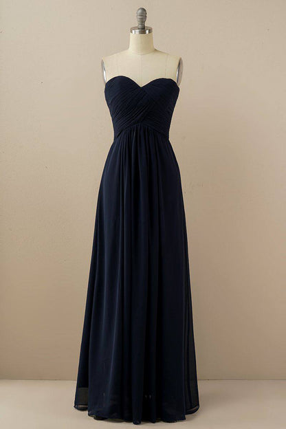 Burgundy Sweetheart Chiffon Bridesmaid Dress