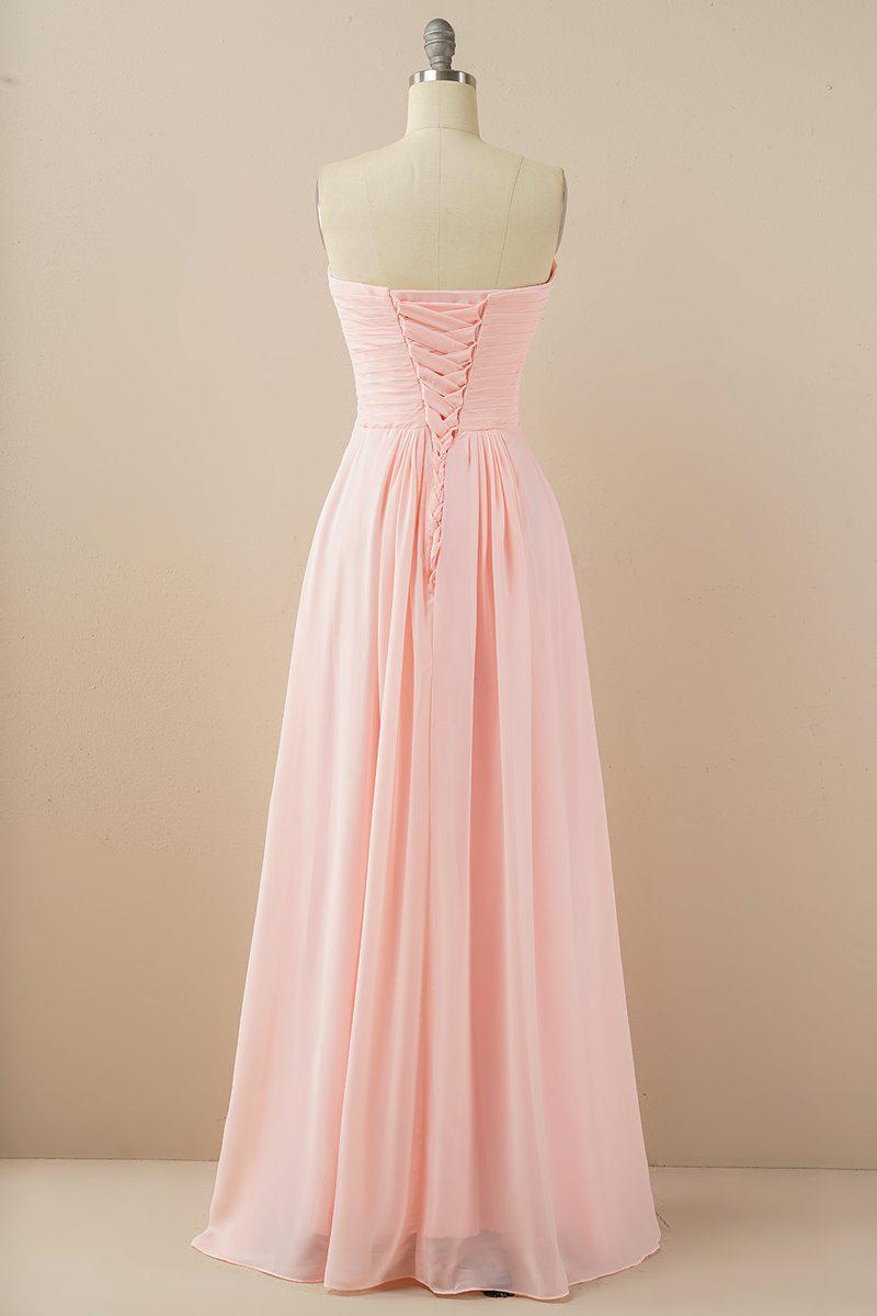 Burgundy Sweetheart Chiffon Bridesmaid Dress