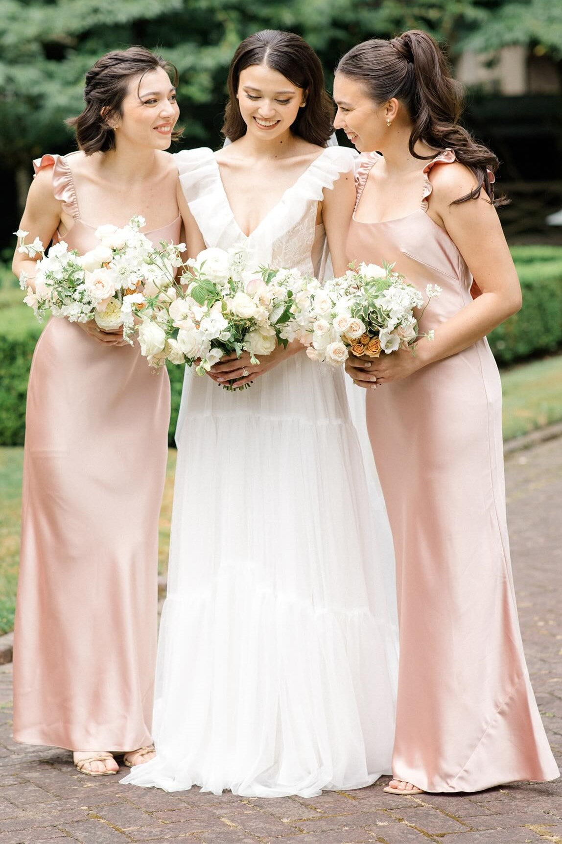 Plush Pink Flutter Sleeve Backless Long Dress