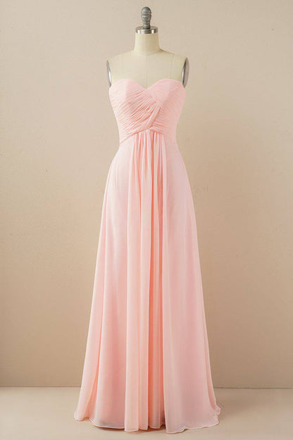 Burgundy Sweetheart Chiffon Bridesmaid Dress