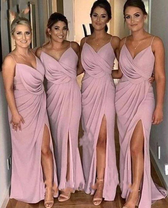 Sexy Chiffon Bridesmaid Dresses Pink - RongMoon