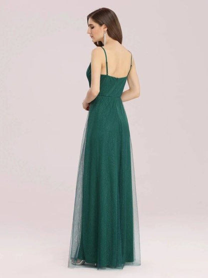 Simple Wholesale A-Line Maxi Evening Dress with Appliques Belt - RongMoon
