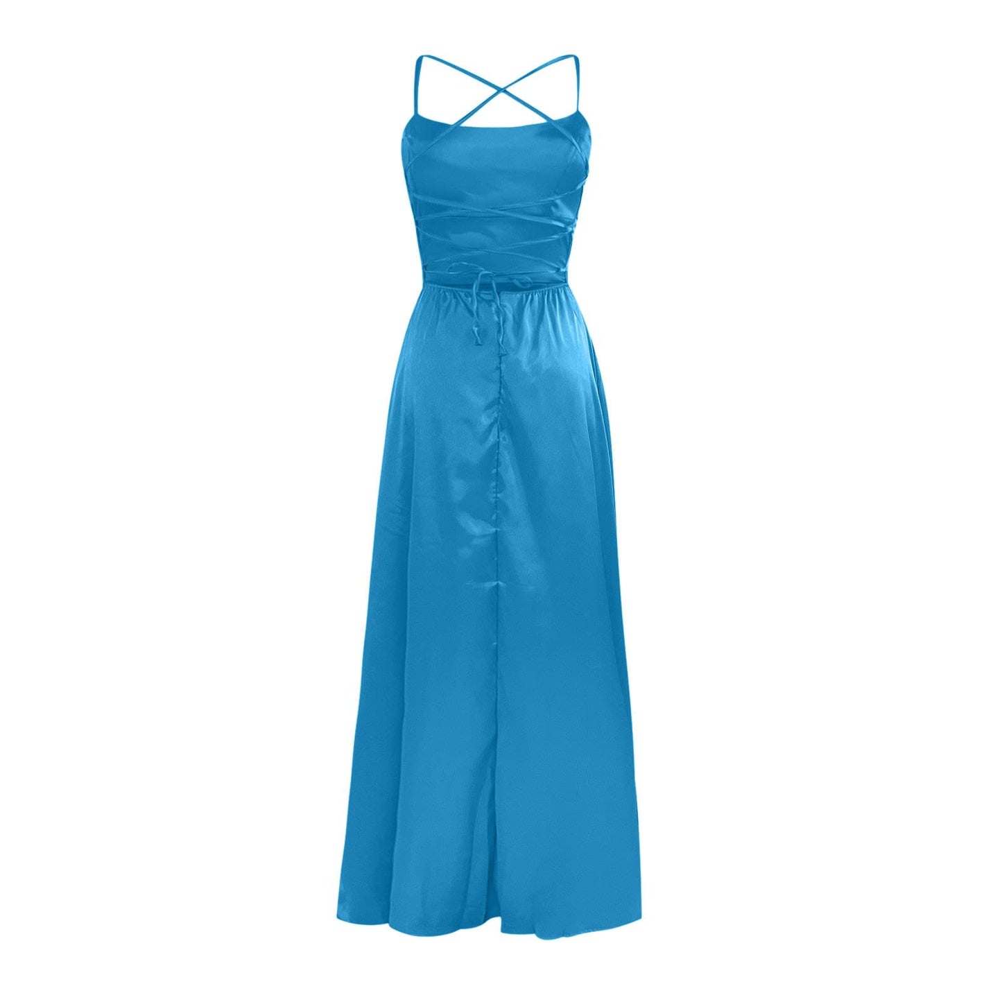 Sky Blue Elegant Long Prom Dresses for Women Formal Dresses Ruched Sexy Evening Dress