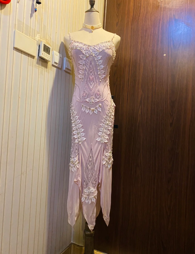 Retro Light Purple Irregular Strap Chiffon Prom Dress Evening Dress cc5331