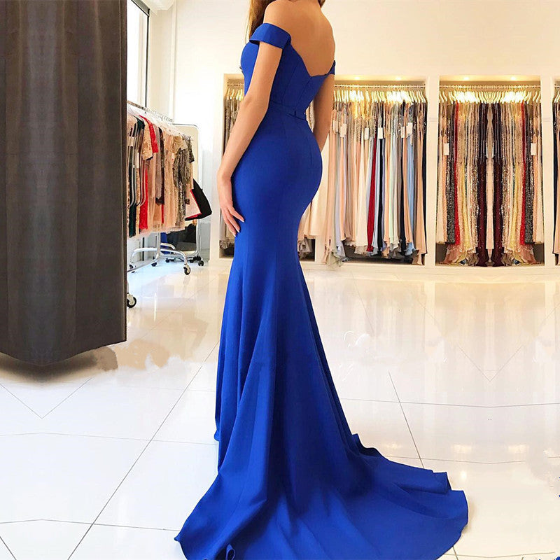 Mermaid V Neck Prom Dresses Off The Soulder