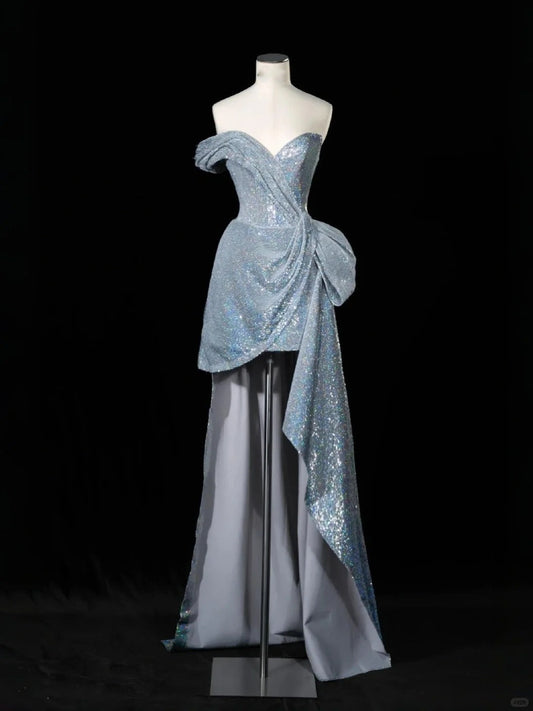 🌌Future space silver short starry bright romantic ball gown evening dress homecoming dress birthday dress prom dress gh4354