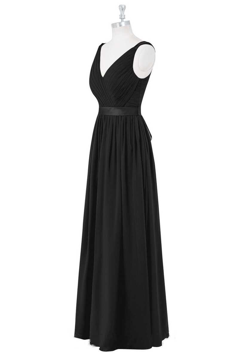 Lavender V-Neck Backless A-Line Long Bridesmaid Dress